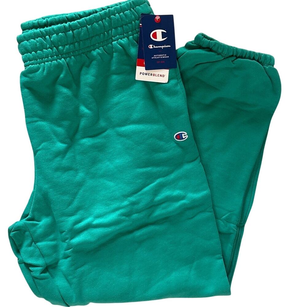 Champion Women’s Powerblend Boyfriend Sweatpants M5922 AMOG Green Teal XL